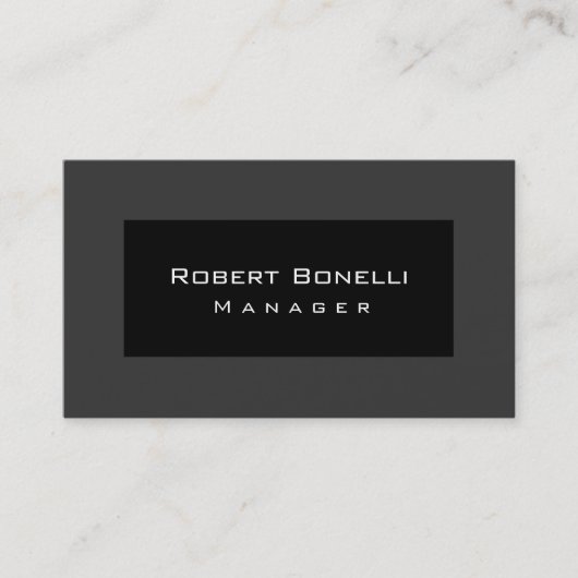 ブラックグレーユニークプレーン・ビジネス・カード 名刺 (正面)