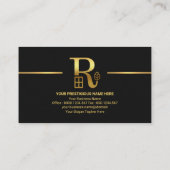 ブラックグレーレイヤ金ゴールドラインエステ実在ートエージェント 名刺 (裏面)