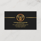 ブラックグレーレイヤ金ゴールド線電気技師 名刺 (裏面)