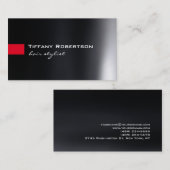 ブラックグレーレッドカラー美容師サロン 名刺