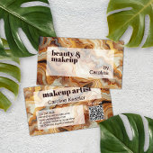 ブラックグレーレッドブラウン琥珀金ゴールド大理石アートパターン 名刺