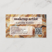 ブラックグレーレッドブラウン琥珀金ゴールド大理石アートパターン 名刺 (裏面)