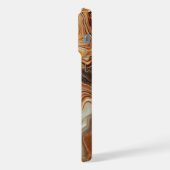 ブラックグレーレッドブラウン琥珀金ゴールド大理石アートパターン iPhoneケース (左側面)