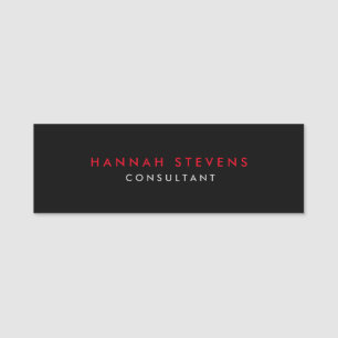 ブラックグレーレッドプロフェッショナル モダン 名札