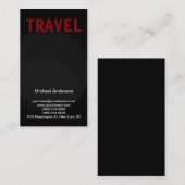 ブラックグレーレッド旅行代理店の名刺 名刺 (正面/裏面)