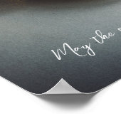 ブラックグレーレトロクリスマスオーナメント ポスター (角)