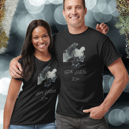 ブラックグレーレトロクリスマスオーナメント Tシャツ