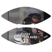 ブラックグレー名番号チームフルフォトサッカー アメリカンフットボール (パネル)