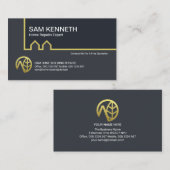 ブラックグレー建物ラインホーム建築 名刺 (正面/裏面)