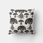 ブラックグレー抽象芸術キノコ型 クッション (裏面)