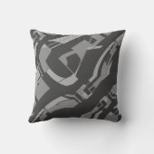 ブラックグレー木炭の対角ミッドセンチュリーモダン クッション (裏面)