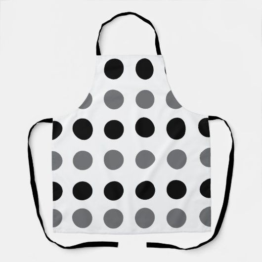 ブラックグレー水玉模様ベーカー料理 エプロン (正面)