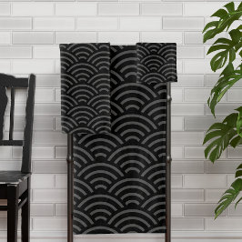 ブラックグレー波パターン日本のスタイル バスタオルセット