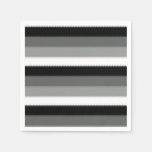 ブラックグレー灰白ストライプ スタンダードカクテルナプキン (正面)