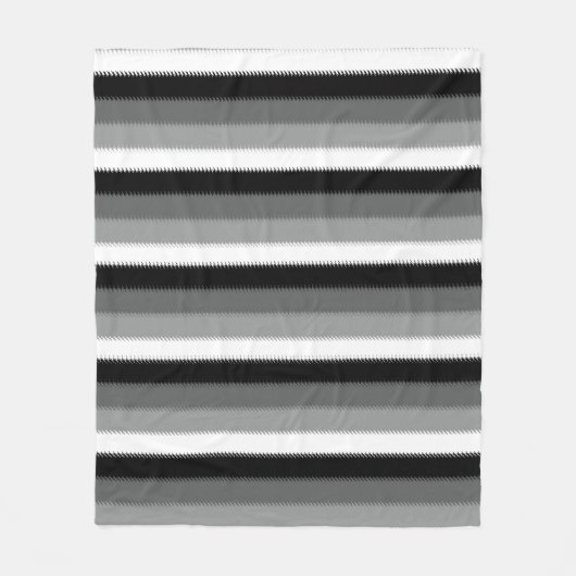 ブラックグレー灰白ストライプ フリースブランケット (正面)