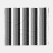 ブラックグレー灰白ストライプ フリースブランケット (正面(横))