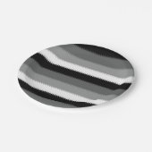 ブラックグレー灰白ストライプ ペーパープレート (アングル)