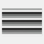 ブラックグレー灰白ストライプ ラッピングペーパーシート (正面3)