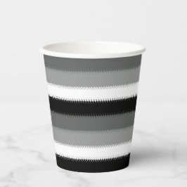ブラックグレー灰白ストライプ 紙コップ