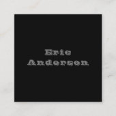 ブラックグレー白QRコードミニマル主義者 スクエア名刺 (正面)