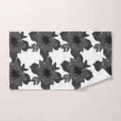 ブラックグレー装飾シック抽象芸術フローラルパターン バスタオルセット (ハンドタオル)