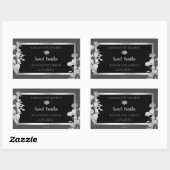 ブラックグレー製品包装ラベルシルバーフレーム 長方形シール (シート)