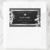 ブラックグレー製品包装ラベルシルバーフレーム 長方形シール (バッグ)