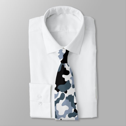 ブラックグレー迷彩柄ネックタイ ネクタイ (タイ)