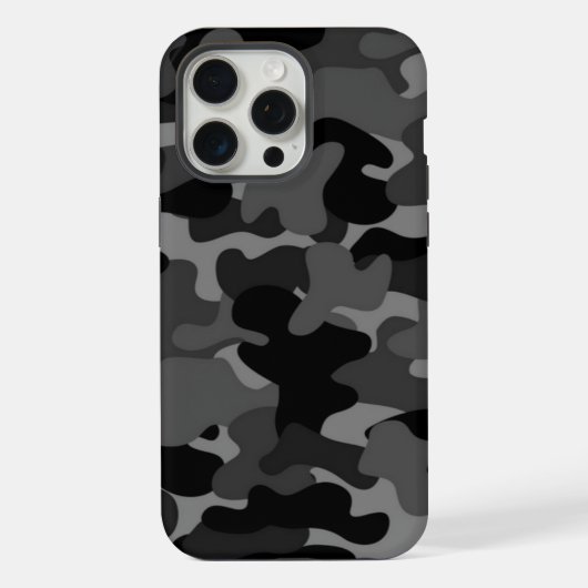 ブラックグレー迷彩柄 iPhoneケース (裏面)