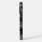 ブラックグレー迷彩柄 iPhoneケース (左側面)