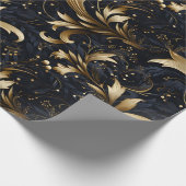 ブラックグレー金ゴールドクラスパタエレガントーン ラッピングペーパー (角)