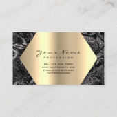 ブラックグレー金ゴールドグリッターメイクアップアーティストラッシュ 名刺 (裏面)