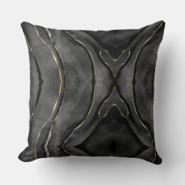 ブラックグレー金ゴールドストリークス抽象芸術装飾用クッション クッション