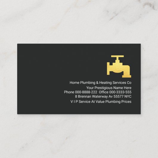ブラックグレー金ゴールドタブ配管水栓 名刺 (裏面)