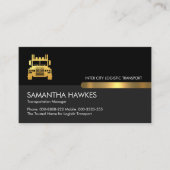 ブラックグレー金ゴールドトラック層 名刺 (正面)