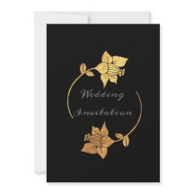 ブラックグレー金ゴールドフローラリースラグジュアリーエレガント