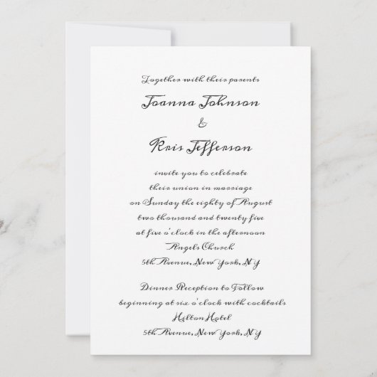 ブラックグレー金ゴールドフローラリースラグジュアリーエレガント 招待状 (裏面)