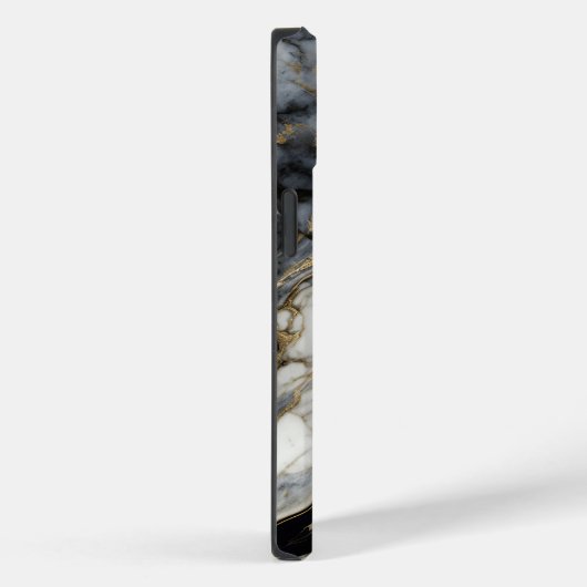 ブラックグレー金ゴールド大理石スワール抽象芸術トレンディー Case-Mate iPhoneケース (裏面 / 右)