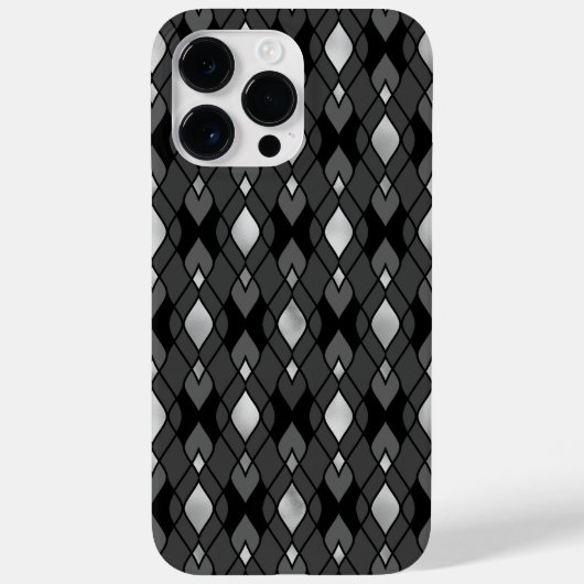 ブラックグレー銀ダイヤモンド模様 Case-Mate iPhoneケース (裏面)
