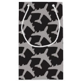 ブラックグレー飛行機飛行機パイロット飛行機航空 スモールペーパーバッグ (裏面)