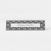 ブラックグレー飛行機飛行機パイロット飛行機航空 デスクネームプレート (正面)