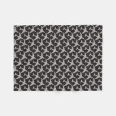 ブラックグレー飛行機飛行機パイロット飛行機航空 フリースブランケット (正面(横))