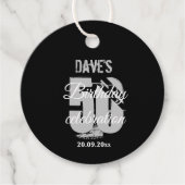 ブラックグレー50th Any Birthday パーソナライズされた Party フェイバータグ (正面)