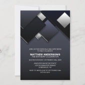 ブラックグレー70thカクテルバースデーパーティー 招待状 (正面)