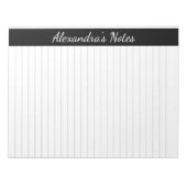 ブラックグレー8.5x11レターサイズメモパーソナライズされた帳 ノートパッド (正面)