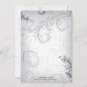 ブラックグレー スクロール 25周年 シルバー 結婚記念日 招待状 (裏面)