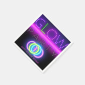 ブラックグローパーティーネオンライツバースデーパーティー スタンダードカクテルナプキン (角)