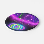 ブラックグローパーティーネオンライツバースデーパーティー ペーパープレート (アングル)