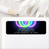 ブラックグローパーティーネオンライツバースデーパーティー ラベル (インサイチュ)