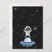 ブラックグロー宇宙惑星宇宙飛行士の赤ちゃんシャワー 招待状 (裏面)